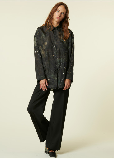 Silk print shirt - Black