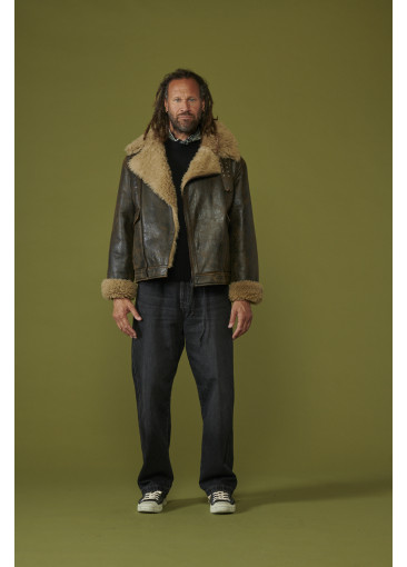 Veste en peau de mouton -...