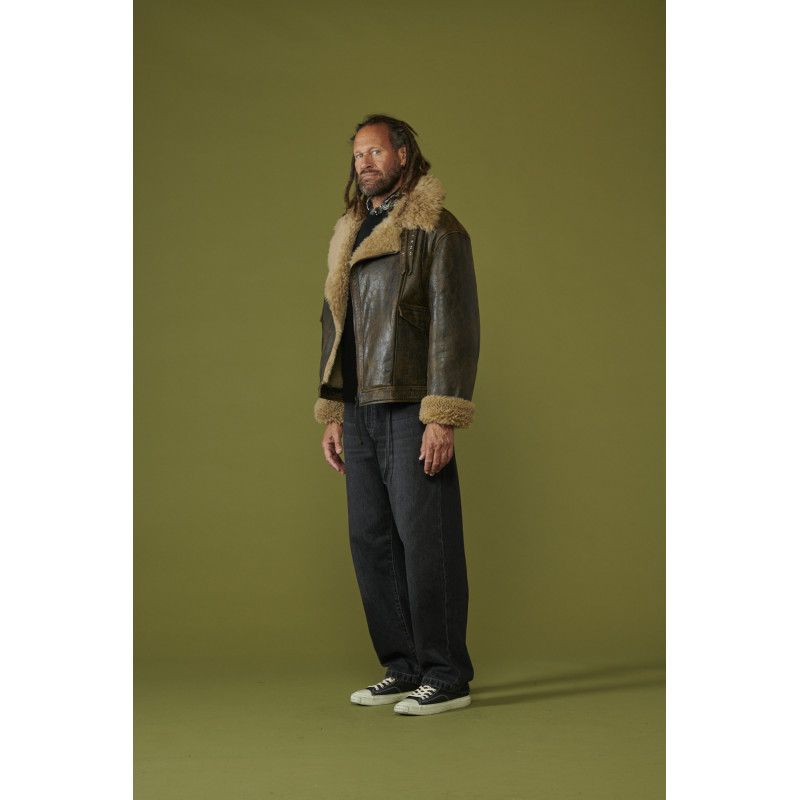 Veste mouton top marron