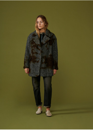 Wool coat - brown and grey
