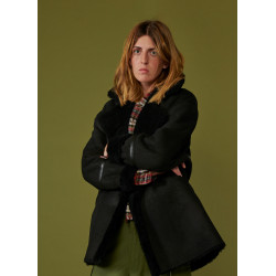 Manteau en peau lainée - Noir
