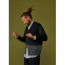 Comme de Garçons Homme - Men's Cardigan Black/Grey - allanjoseph
