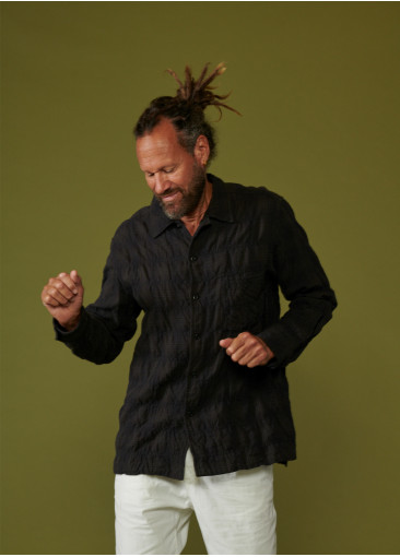 Chemise effet froissé - Noir