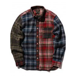 Beams - Chemise patchwork check vert - allanjoseph