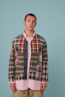Engineered Garments - Madras Navy Patchwork Jacket - allanjoseph