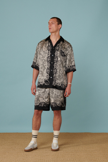 Printed shorts - Ecru/black