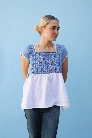 Top Jilly - Blanc/ bleu