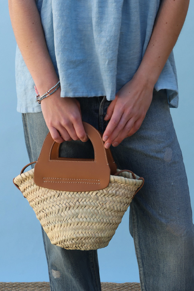 Hereu Mini straw basket Tan allanjoseph