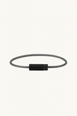 Le Gramme - 7G black ceramic guilloché cable bracelet - allanjoseph