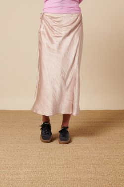 Acne Studios Gold Satin Wrap Skirt - allanjoseph