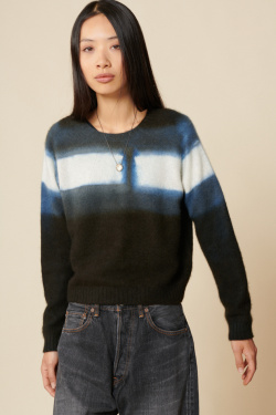 Suzusan - Pull en Cachemire Noir/ Naturel - allanjoseph