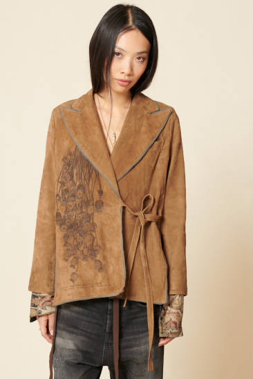 Veste en cuir - Camel