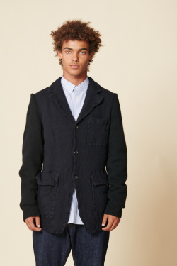 Comme des Garçons Shirt - Navy blue/black wool jacket - allanjoseph