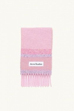 Acne Studios - Pink Mohair Check Scarf - allanjoseph