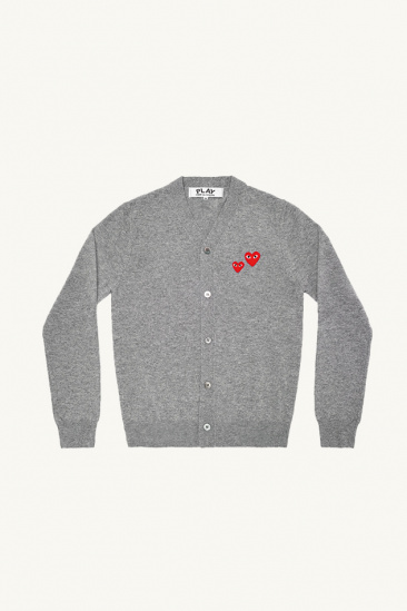 Wool Cardigan, red hearts...