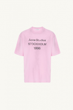 Acne Studios - Pink logo T-shirt - allanjoseph