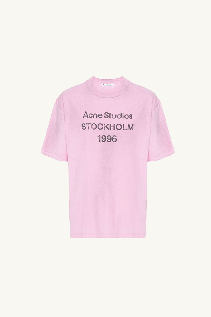 Acne Studios - Pink logo T-shirt - allanjoseph