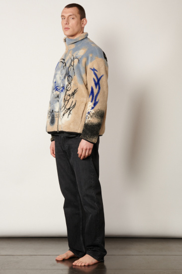 Pull polaire imprimé - Beige