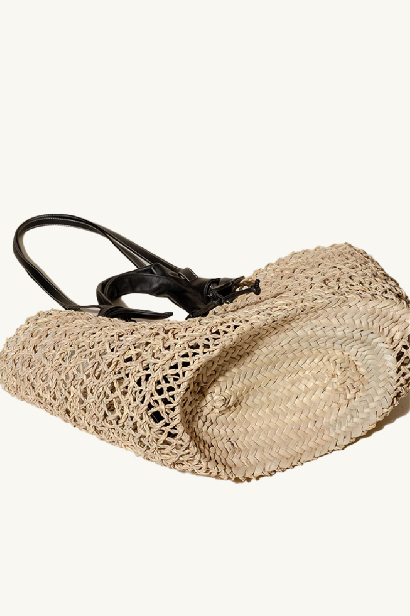 【HEREU】FONOL BASKET Leather-Trimmed Handwoven Basket FONOL BASKET - Leather-Trimmed Handwoven Basket – Hereu Studio