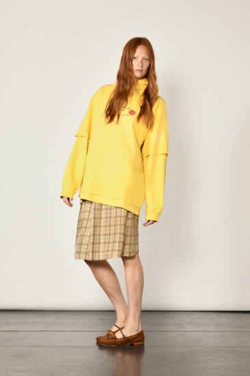 Sweat à capuche - Jaune -...