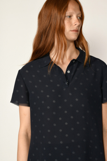 Blouse polo - Navy polka dot
