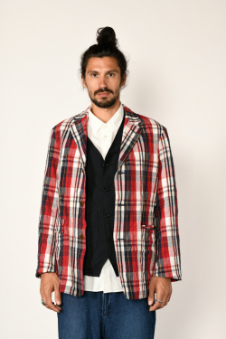 Sage de Cret - Madras Check Jacket - Red - allanjoseph
