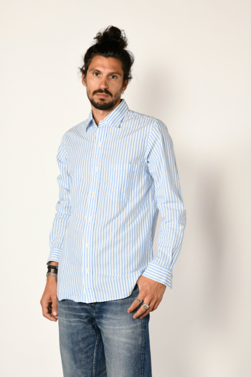 Cotton striped Shirt - Blue