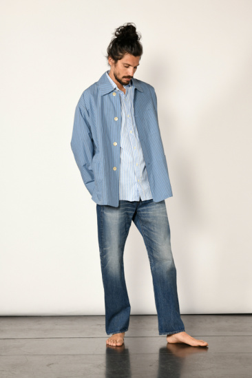 Veste rayée - Bleu