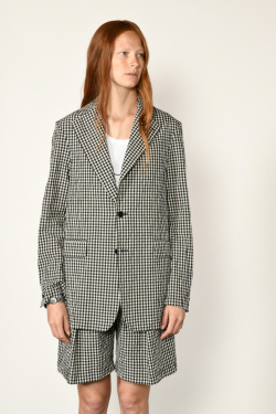 Barena - Veste Gala vichy noir et blanc - allanjoseph