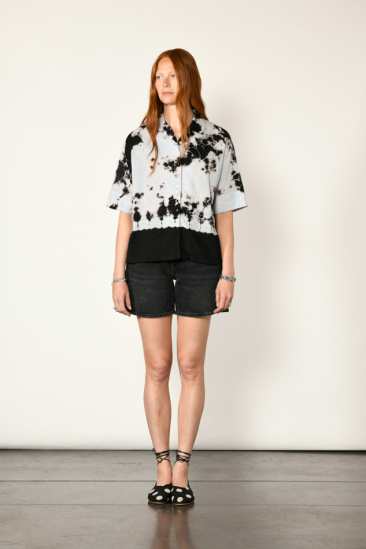 Blouse Wrinkle - Noir/ bleu