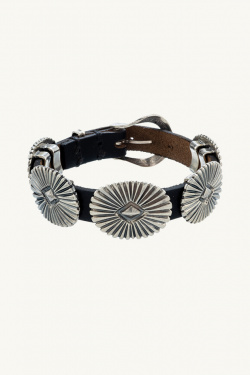 North Works - Bracelet en cuir et argent - Noir - allanjoseph