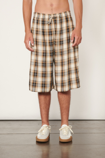 Checked shorts - Beige/Black