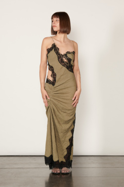 Christopher Esber - Robe Crimped eucalyptus noir - allanjoseph