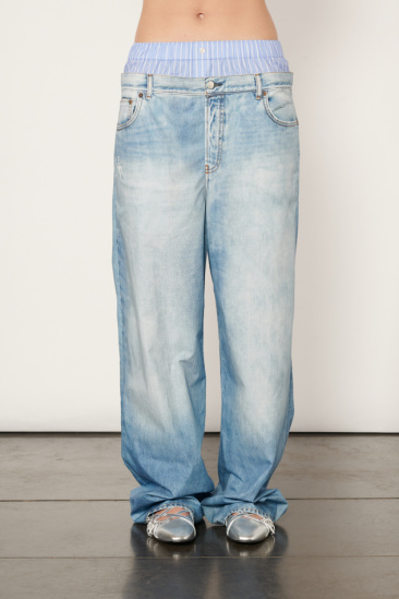 Pantalon trompe-l'oeil - Bleu