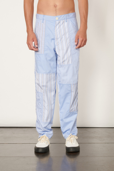 Pantalon patchwork à...