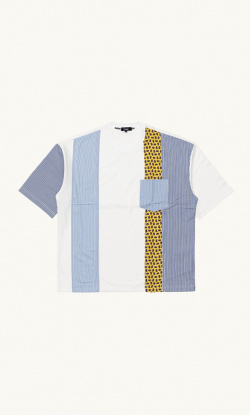 Comme des Garçons Homme - Patchwork t-shirt - White/Blue/Yellow - allanjoseph