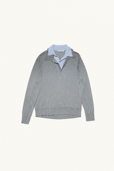 Layered polo shirt - Blue/Grey