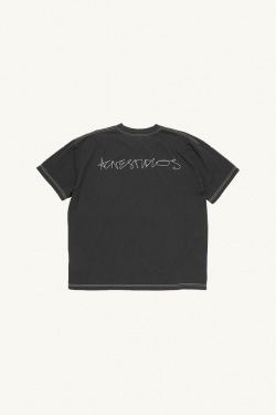 Acne Studios - T-shirt Logo Brodé Noir - allanjoseph