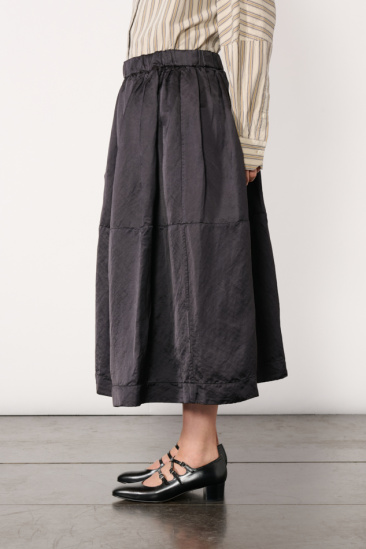 Puffy satin skirt - Night blue