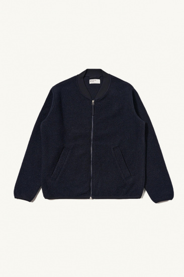Fleece Bomber Jacket - Navy