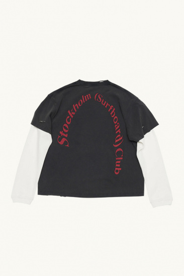T-Shirt Superposé - Noir -...