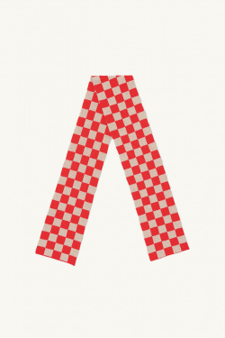 Jo Gordon - Écharpe damier - Rouge/Beige - allanjoseph