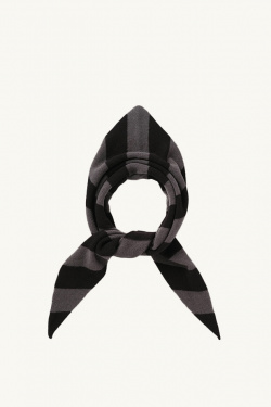 Jo Gordon - Large Wool Triangle Scarf - Grey/Black - allanjoseph