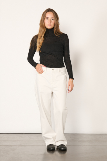 Crinkle Turtleneck Jersey -...