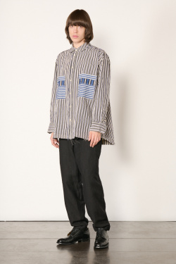Casey Casey - Chemise à rayures - Bleu - allanjoseph