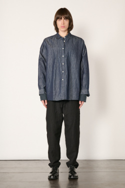 Casey Casey - Linen and cotton shirt - Indigo - allanjoseph