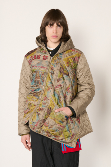 Bias Quilted Jacket - Beige