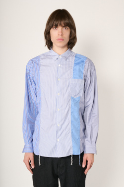 Comme des Garçons Homme - Chemise Patchwork - Bleu - allanjoseph