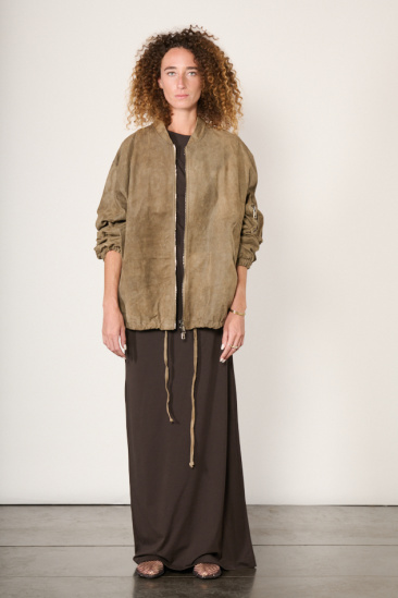 Blouson en cuir - Taupe