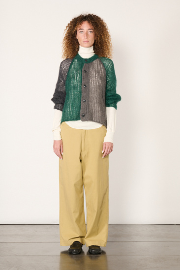 Cardigan maille ajourée -...
